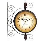 1236402 Rotating Double Side Wall Clock Garden Indoor Outdoor Station Mounted