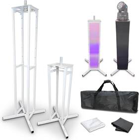 Axcessables 810037262490 Portable Moving Head Light Totem Stand In White With Scrims - Ob