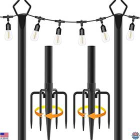 Fbz-01 Brand Fbz Aulimhti 10ft Metal Light Poles - 2 Pack Outdoor String Stands For Decor