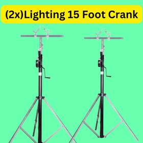 Cedarslink 049008661363 2 Dj Pro Lighting 15 Foot Crank Light Stand And Square Truss T-bar Adapter