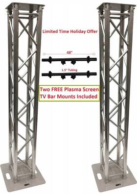 Cedarslink 760939168294 2 Dj Lighting Aluminum Truss Light Weight Dual 6.56 Ft Totem System Moving Head