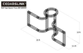 Cedarslink 760939171324 Trade Show Booth Trusses Dj Stage 20ftx5.5ftx10ft Metal Black Truss Box