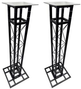 Cedarslink 760939172390 2 Black 4.92 Ft Dj Lighting Square Truss Ultra Light Weight Dual Totem System