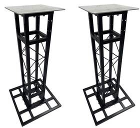 Cedarslink 760939172406 2 Black 3.28 Ft Dj Lighting Square Truss Ultra Light Weight Dual Totem System