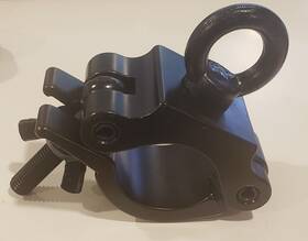Global Truss 896312009233 Clamp Halfcoupler Heavy-duty Black Power Coat With Eyebolt Swl-200kg