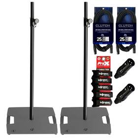 Gravity 645312507221 Gls431b Square Steel Base Lighting Stands With Cables