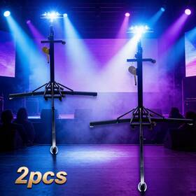 A-024-261 Intbuying 19.6ft Heavy Duty Stage Scaffolding Upgraded Base Manual Hand Crank Lift 500lb