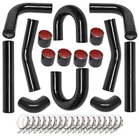 Moosun Ms-jqtj-040 8pcs Universal Aluminum 2.5 Inch Intercooler Piping U-pipe Black Kit And T-bolt
