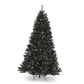 Nrvk7-300-75 National Tree Pre-lit Artificial Full Christmas Black North Valley Spruce 7.5 Ft