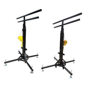 Preasion 024224 2 2pcs 22.9ft Heavy Duty Bracket Crank Stand Hanging Stage Light With Wheels