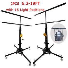 02m42a79 Preasion 2 2pcs Heavy Duty 19ft Stage Lighting Crank Stands 550 Lb With 16 Light Positions