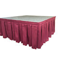 Qs16bpwss Quik Stage Closeout Skirting High Burgundy Box Pleat Flame Retardant