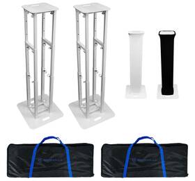 Rockville 613817080570 2 Rtp-go Portable Collapsible Dj Totem Light/speaker Stands Bags Scrim