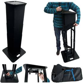 Rockville 613817118686 Rtp-go Black Portable Collapsible Dj Totem Light Stand Bag Scrims