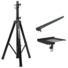 Rockville 613826562685 Black Heavy Duty Portable Podium Stand With 21 Inch Extension Pole