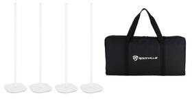 Rockville 613826661142 Saber Stand X4 White Stands For Rock Lights Travel Bag 4 Pack