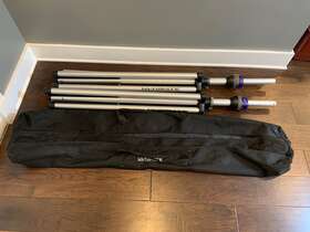Ts-99 Ultimate Ts99 2 Aluminum Telescoping Speaker Stands With Storage Carry Bag Euc