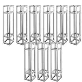 Nd8cnasm2s Unho Set Of 3 Heavy Duty Metal Dj Led Lighting Stand Stage Mount Sturdy Square Truss