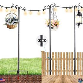 Lstm-g40-h Visit The Lightdot Store 9ft Metal Outdoor String Light Poles - 2 Pack Heavy-duty Stands For Patio Garden