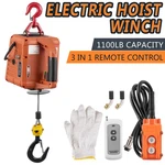 3 Portable Electric Hoist Winch 1100LBS Wired/wireless Remote Control Crane. Fixed Price $109.90.