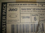 Juno 4" Led Fixture Surface Mount Round Lot Of 6PCS 700LM White 3000K. Fixed Price $59.00.