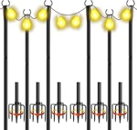 10FT String Light Poles - 6 Pack Metal Stands For Outdoor Events & Parties. Fixed Price $99.99.