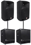 Rockville RPG10 10" Powered 600W Dj Pa SPEAKERS+2) Subwoofers+mounting Poles. Fixed Price $834.70.