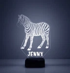 Zebra Led Acrylic Night Light - Personalize Free, Custom Gift, With Remote. Fixed Price $39.99.