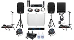 Pair 12" Dj Speakers+sub+amp+headphones+facade+lights+fogger+mics+stands+cables. Fixed Price $1141.40.