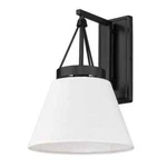 Golden Lighting Penn 1 Matte Black Wall Sconce W/ Modern White Shade. Fixed Price $33.79.