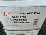 Fehr Drop Forged Wire Rope Clips, 5/8", Ten Pieces, WRCDF625X10. Fixed Price $42.00.