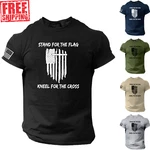 Stand For The Flag Kneel Cross Shirt, American, Jesus, Bible, Usa. Fixed Price $19.90.