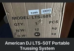 American Dj LTS-50T Portable Backdrop System, Black, 34X26X153CM, 12KG. Fixed Price $225.00.