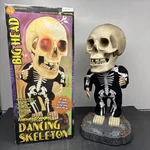Vtg Gemmy 16" Big Head Halloween Singing Skeleton Super Freak Light Eyes Tested. Fixed Price $99.00.