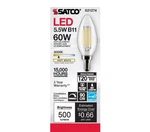 Satco S21274 - 5.5 Watt B11 Led E12 Clear Bulbs 3000K (6 Pack). Fixed Price $23.99.