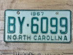 1967 North Carolina License Plate BY-6099 Vintage. Fixed Price $60.00.