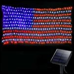 Solar American Flag Lights OUTDOOR,420 Leds Net 6.5FT X 3.2. Fixed Price $31.18.