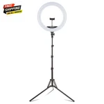 18" Led Rgb Ring Light With Tripod, Phone Holder Usb Charging Ports. Fixed Price $25.74.