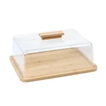 Kvmorze Acrylic Dessert Plate W/ Bamboo Base & Clear Cover - Cake Tray. Fixed Price $72.46.