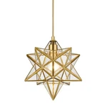 Yubole Modern Moravian Star Gold Finish Pendant Light Clear Glass Hanging Bra.... Fixed Price $147.98.