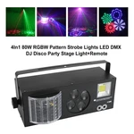 4IN1 80W Rgbw Pattern Strobe Lights Led Dmx Dj Disco Party Stage Light+remote Ue. Fixed Price $79.31.
