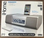 Nib Ihome IP9 Ipod Dock Alarm Clock Radio Audio W/ Remote Wired Silver New. Fixed Price $103.99.