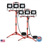 Juyace 2-PACK 150W Led Work Light Tripod Stand 15000LM Dual Head Flood. Fixed Price $223.98.