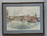 Martin Berry Pen & Ink Watercolor Fells Point Balt. Md Limited Edition 165/1150. Fixed Price $99.99.