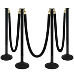 4 Pack Post With Black Velvet Rope, Crowd Control Stanchions Poles. Fixed Price $40.00.
