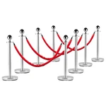 Gravee Stainless Steel Crowd Control Stanchions And Velvet Ropes Gold Pillar. Fixed Price $70.50.
