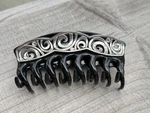Brighton Large London Groove Hair Claw Clip Silver Plated Scroll Crystal Accent. Fixed Price $39.99.