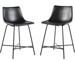 Walker Edison Xuma Modern Faux Leather Armless Low Back Counter Stool, 2, Black. Fixed Price $80.00.