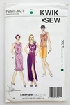 Kwik Sew Pattern 3021, Skirt With High Long Slit, Ruffle, Top Size 6-18. Fixed Price $11.08.