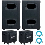 Qsc KS112 12" Powered Subwoofers With Covers & Blue Cables Two Pack. Fixed Price $2488.40.